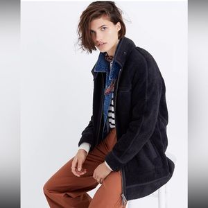 Madewell Sherpa City Grid Coat in Black